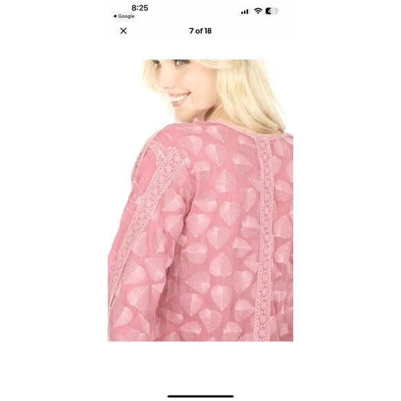 Johnny Was Violet Pine Cruise Eyelet Embroidered Jacket Boho Zodiac Lace Small - Picture 6 of 16